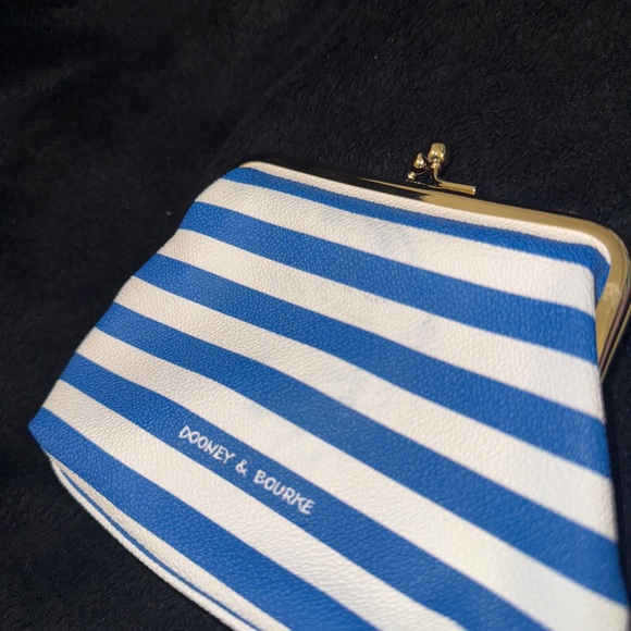 Dooney & Bourke Blue and White Striped Coin Purse - Picture 5 of 14